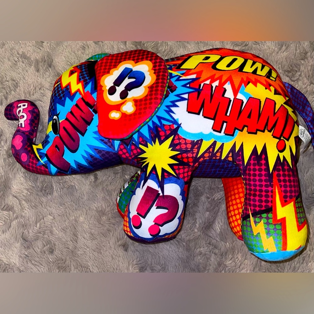 Cepia pop art soft 16 inch Mammoth Elephant plush Wham Pow